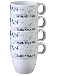 Kubki z melaminy Mug Set Blue Ocean 4 szt. - Brunner