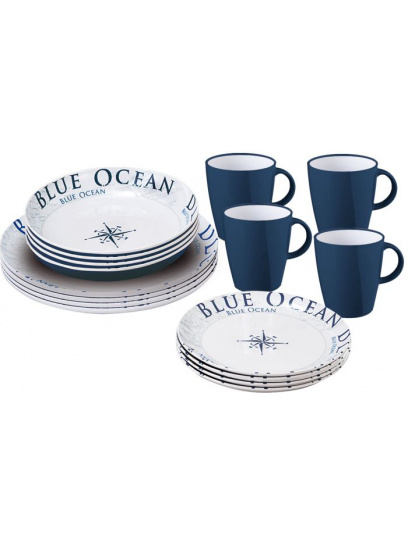 Zestaw obiadowy z melaminy Lunch Box Blue Ocean - Brunner