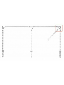 Narożnik stelaża parawanu, stalowy, srebrny – Piper