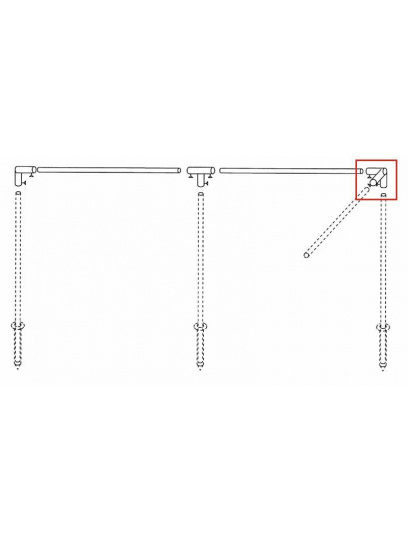 Narożnik stelaża parawanu, stalowy, srebrny – Piper