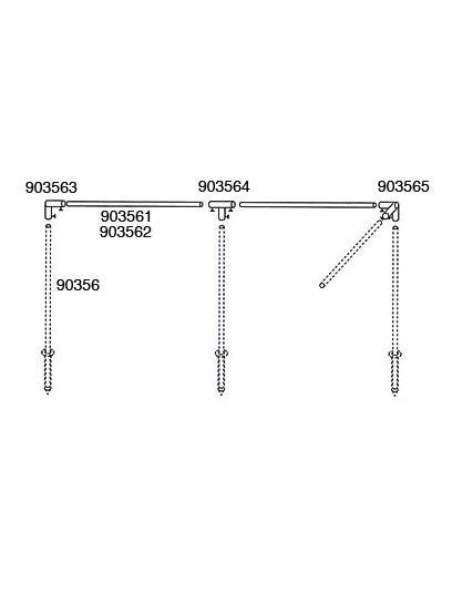 Rura pośrednia do stelaża parawanu 95 cm, srebrna – Piper