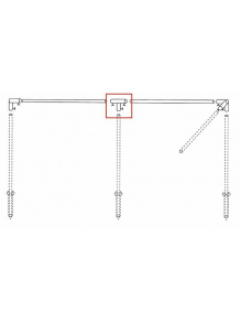 Łącznik T do stelaża parawanu, stalowy, srebrny – Piper