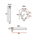 Noga stołu składana Astro 3 720 mm srebrna - Lippert