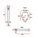 Noga stołu składana Astro 2 720 mm srebrna - Lippert