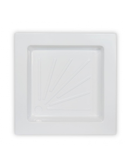 Brodzik prysznicowy z krawędzią boczną 665x665x80 mm ABS biały