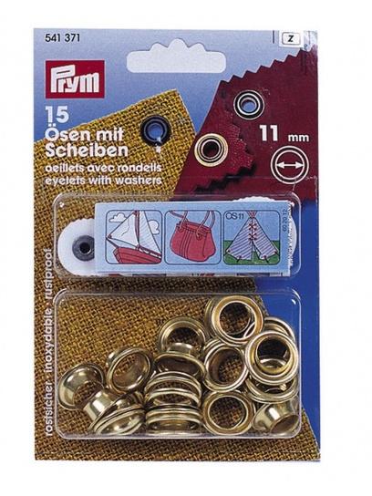 Oczka mosiężna z podkładkami Ø11 mm 15 szt.