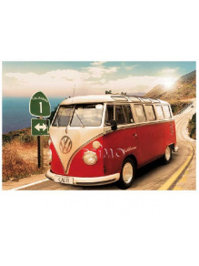 Plakat na ścianę VW T1 Bulli Bus Route 1 915x610 mm 20 szt. - VW Collection