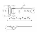 Zawias burtowy przyczepy ZWN-02.106 - Steelpress