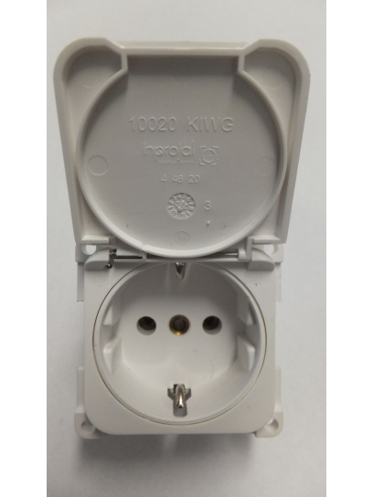 Gniazdo Schuko 250V/10-16A z klapką białe - Fawo