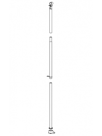 Rurka stelaża do przedsionka Ø 25mm 125-205cm - pionowa przykręcana