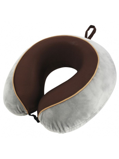 Poduszka turystyczna Travel Pillow MemoryFoam De Luxe Grey/Brown - TravelSafe