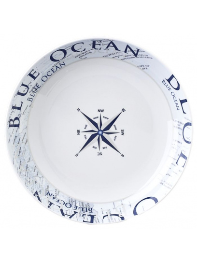 Talerz z melaminy głęboki Blue Ocean Ø21 cm - Brunner