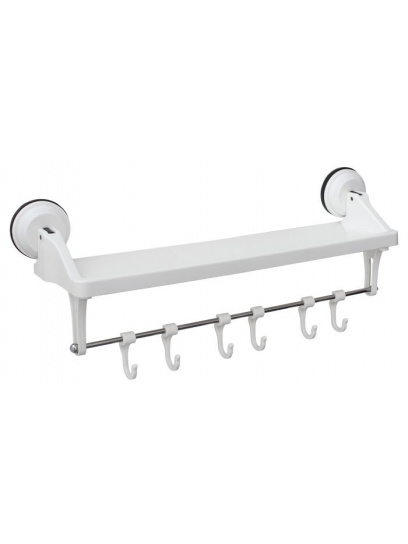 Półka z wieszakami Storage Rack With Hooks White - EuroTrail