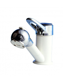 Bateria jednouchwytowa z słuchawką prysznicową Prestige biały/chrom - Comet