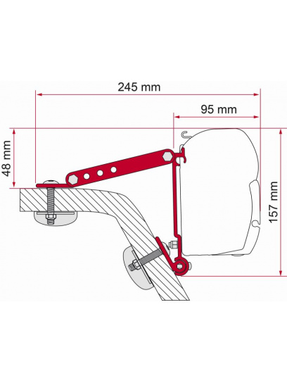 Adapter do markizy F45 Kit Wall Adapter - Fiamma