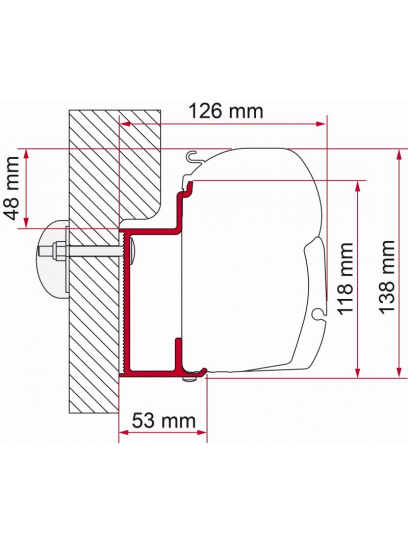 Adapter do markizy F45 Eura Mobil Karmann 450 - Fiamma