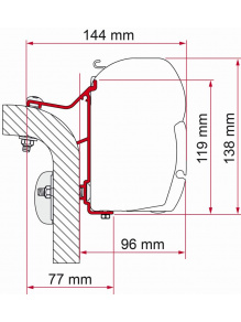 Adapter do markizy F45 Hymer/Van B2 400 - Fiamma