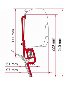 Adapter do markizy F45s Kit Brandrup VW T4 Multirail - Fiamma