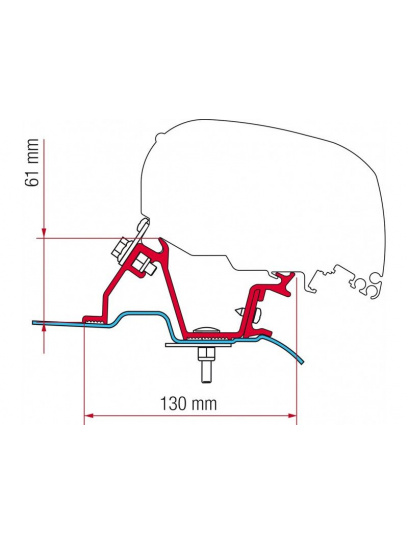 Adapter do markizy F80/F65 Kit Mercedes Sprinter/VW Crafter (High Roof) prawa strona - Fiamma
