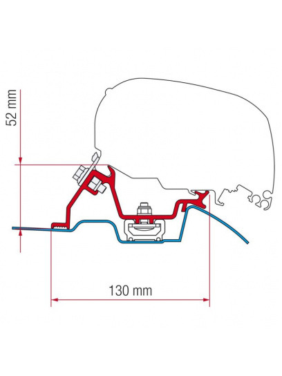 Adapter do markizy F65s Mercedes Sprinter/VW Crafter (dach z szyną) od 2006 - Fiamma