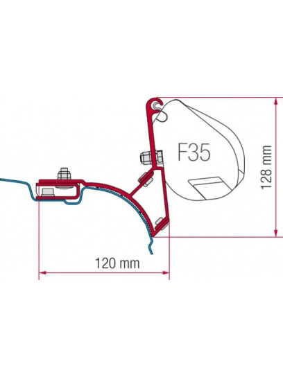 Adapter do markizy F35pro VW T5/T6 Multivan Trasporter UK - Fiamma