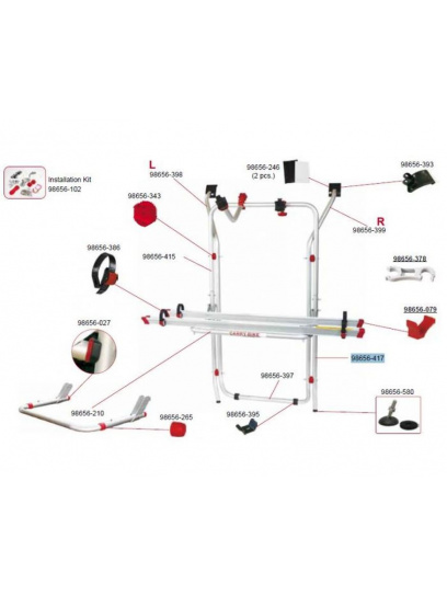 Dolny profil bagażnika Carry-Bike CB VW T5 Red - Fiamma