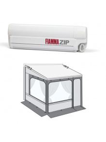 Markiza ścienna w kasecie z zabudową ZIP S 300 Large Polar White Royal Grey - Fiamma