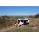 Markiza ścienna w kasecie F45s 300 Deep Black (VW T5/T6 M/T) Royal Grey z Adapterem - Fiamma