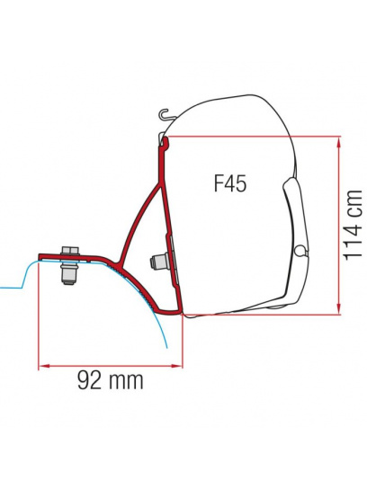 Adapter do markizy F45 Kit Renault Trafic, Opel Vivaro, Nissan NV300, Fiat Talento >2015 - Fiamma