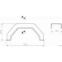 Błotnik plastikowy pojedynczy, trapezowy 13`` 322 X 713 X 199 - Steelpress