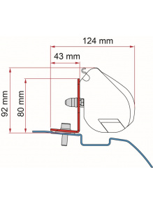 Adapter do markizy F35pro Kit Nissan NV200 od 2009 Deep Black - Fiamma