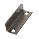 Zamek meblowy wciskany z przyciskiem, rozetka i blaszką brązowy