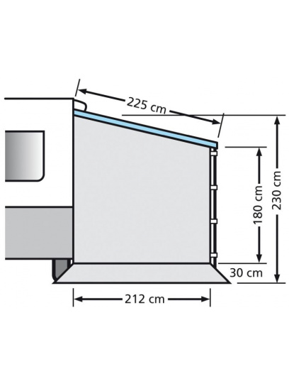 Ścianka boczna do markizy przyczepy Sidewall Caravans 212x180/230 cm - EuroTrail
