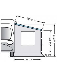 Ścianka boczna z oknem do markizy kampera Sidewall Campers 235x200/220 cm - EuroTrail