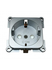Gniazdo Schuko C-line 230V srebrne - Haba