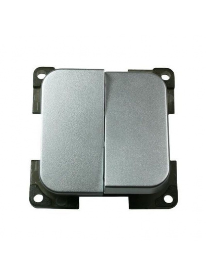 Przełącznik podwójny C-line 12V/230V srebrny - Haba
