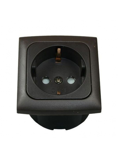 Gniazdo Schuko C-line 230V + ramka + isobox brązowe - Haba