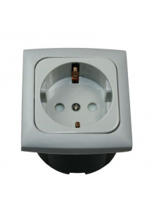 Gniazdo Schuko C-line 230V + ramka + isobox szare - Haba