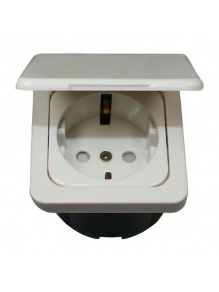 Gniazdo Schuko C-line 230V + klapka + isobox białe - Haba