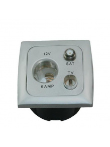 Gniazdo C-line 12V/ant/sat + ramka + isobox szare - Haba