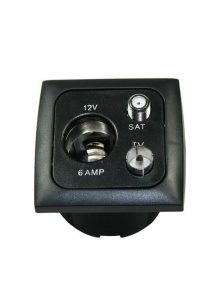 Gniazdo C-line 12V/ant/sat + ramka + isobox czarne - Haba