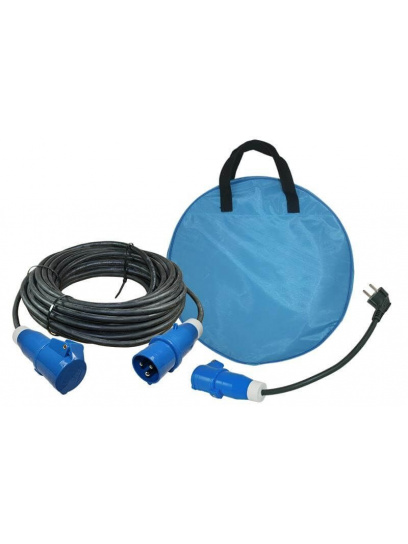 Przedłużacz CEE/CEE 25 m (3x1,5mm2) + adapter CEE/Schuko 40 cm w pokrowcu - Haba
