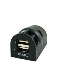 Gniazdo USB podwójne 12 V/3,1 A naścienne czarne - Haba