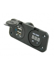 Ładowarka USB 3,1 A + woltomierz cyfrowy miernik napięcia 10-30 V wpuszczana - Haba