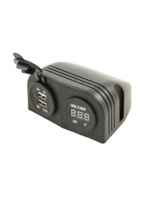 Ładowarka USB 3,1 A + woltomierz cyfrowy miernik napięcia 10-30 V naścienna - Haba