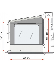 Ścianka boczna do markizy z oknem Side W Pro XXL F45/F80 - Fiamma