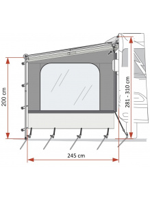 Ścianka boczna do markizy Side W Caravanstore XL - Fiamma