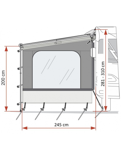 Ścianka boczna do markizy Side W Caravanstore XL - Fiamma