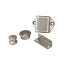Zamek meblowy wciskany Mini Push Lock srebrny 50 szt.