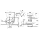 Zamek meblowy wciskany Mini Push Lock srebrny